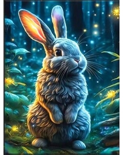 Картина по номерам Флюид Кролик в сказочном лесу 40x50 / FHR0419