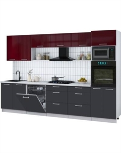 Кухонный гарнитур Интерлиния Мила Gloss 3.2-ПМ1