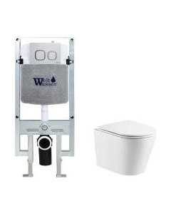 Унитаз подвесной с инсталляцией WeltWasser Amberg 497 ST + Salzbach 043 GL-WT + Amberg RD-CR Weltwasser