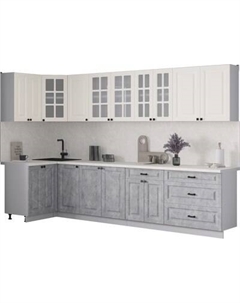 Кухонный гарнитур Интерлиния Мила Деко 1.2x3.2