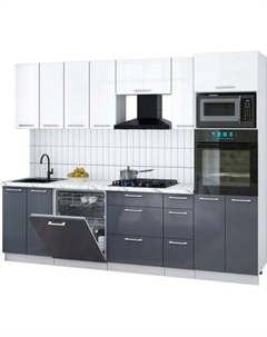 Кухонный гарнитур Интерлиния Мила Gloss 2.7-ПМ1