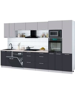 Кухонный гарнитур Интерлиния Мила Gloss 3.4-ПМ1