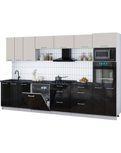 Кухонный гарнитур Интерлиния Мила Gloss 3.4-ПМ1-2