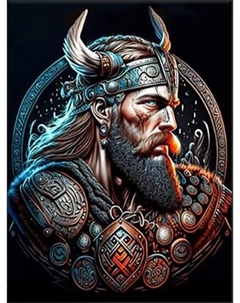 Картина по номерам Флюид Воин викингов 40x50 / FHR0423