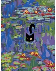Картина по номерам PaintLine Клод Моне. Лилии с котенком / PL-00259 Paintline