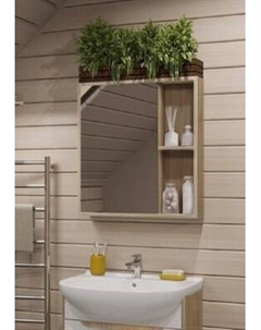 Шкаф с зеркалом для ванной Runo Эко 52