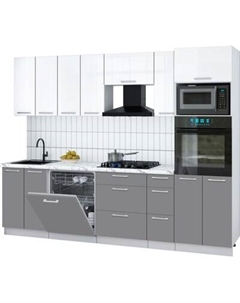 Кухонный гарнитур Интерлиния Мила Gloss 2.7-ПМ1