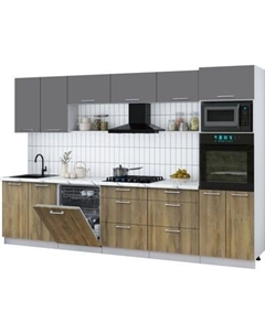Кухонный гарнитур Интерлиния Мила Gloss 3.2-ПМ1