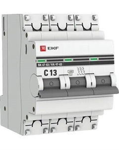 Выключатель автоматический EKF PROxima ВА 47-63 3P 13А (C) 4.5kA / mcb4763-3-13C-pro Ekf