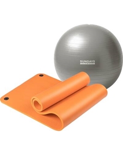Набор для фитнеса Sundays Fitness Фитбол 75см IR97403 + Коврик 1.5см IR97506 Sundays fitness