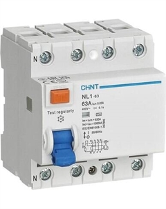 Устройство защитного отключения Chint 4п 63А 300мА тип AC 6кА NL1-63 (R) / 200231