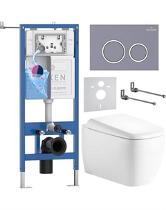 Унитаз подвесной с инсталляцией Roxen StounFix Dual Fresh 968512