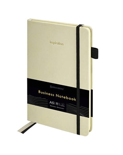 Блокнот А5 Velvet 80л резинка бежевый Brauberg