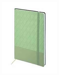 Блокнот А5 Tissage резинка клетка оливковый Brauberg