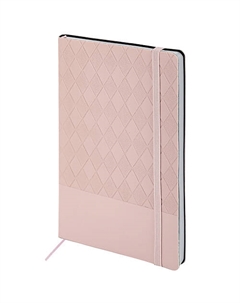 Блокнот А5 Tissage резинка клетка нежно-розов Brauberg