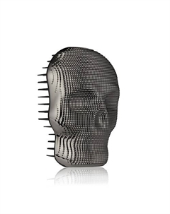 Массажная расческа череп детанглер для волос Skeleton Black Chrome Tangle angel
