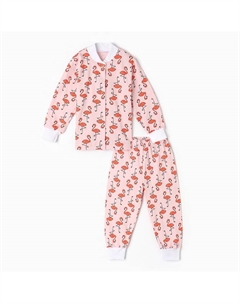 Комплект (кофточка, штанишки), цвет персик/фламинго, рост 56 см Детская линия