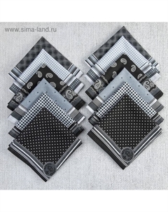 Платок носовой мужской 28х28см, 12шт, рис 21163-1 микс, ситец 100г/м, хл100% Domovita