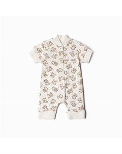 Песочник Медвежата с кор. рукавом, р. 62 см, молочный Bloom baby