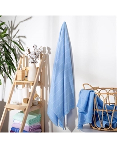 Полотенце махровое двухстороннее «. Комфорт», 90×170 см, хлопок 100%, голубое Этель