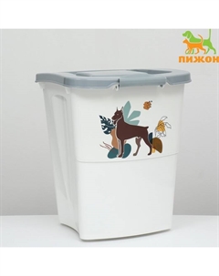 Контейнер для корма, 36 л, серый Пижон