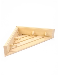 Полка угловая для бани и сауны, деревянная, 4 крючка, «» Добропаровъ