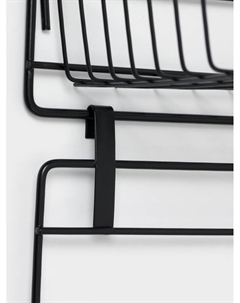 Полка 3-х ярусная, 6 крючков, 47×30×14 см, чёрная Доляна
