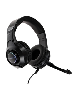 Наушники Qumo HALO, игровые, микрофон, 2х3.5+USB, 2м, подсветка, чёрные