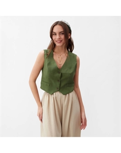 Жилет женский Linen, размер 46, зелёный, лён 100% Mist