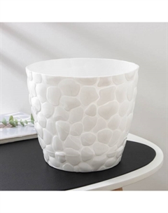 Горшок для цветов с поддоном «Камни», 4.8 л, пластик, белый Idea