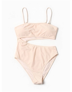 Купальник женский слитный с вырезом на животе, размер 48, молочный Minaku