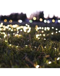 Гирлянда «Нить», 10 м, роса, IP44, 100 LED, 2 режима, солнечная батарея, серебристая нить, свечение тёплое белое Luazon lighting