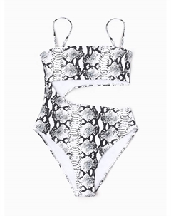 Купальник женский слитный с вырезом на животе, размер 42, со змеиным принтом Minaku