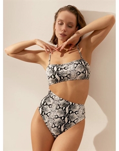 Купальник женский слитный с вырезом на животе, размер 46, со змеиным принтом Minaku