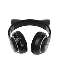 Наушники беспроводные, с ушками кошки, MYBIT W-32, Bluetooth 5.0, с микрофоном, AUX, microSD, MP3, 400 мАч, чёрные Mybit