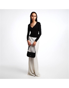 Сумка женская багет на молнии, 26×4×14 см, чёрная Textura