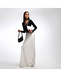 Сумка женская багет на молнии, 26×4×14 см, белая Textura