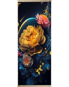 Картина по номерам Флюид Желтый пион 35x88 / HRP0119