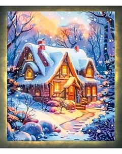 Картина по номерам Молли Домик в заснеженном лесу 40x50 / LHR0006 Molli