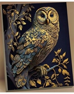 Картина по номерам Флюид Золотая сова 40x50 / HR0598