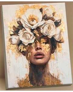Картина по номерам Флюид Девушка в венке из роз 40x50 / HR0732