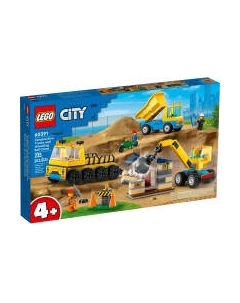 Конструктор Lego City Строительные машины и кран с шаром для сноса 60391