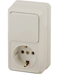 Блок выключатель+розетка INTRO Quadro 2-705-02 / Б0053884 Intro