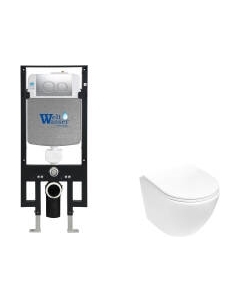 Унитаз подвесной с инсталляцией WeltWasser Amberg 497 + Merzbach 043 MT-WT + Amberg RD-CR Weltwasser