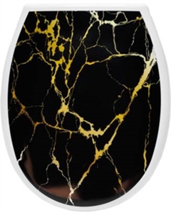 Сиденье для унитаза Еврокомфорт Океан Lux Черный мрамор с детской накладкой 003734