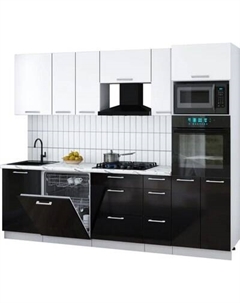 Кухонный гарнитур Интерлиния Мила Gloss 2.6-ПМ1