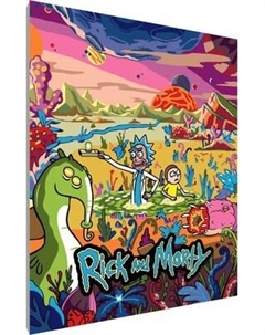 Картина по номерам PaintLine Рик и Морти в космосе / PL-00141 Paintline