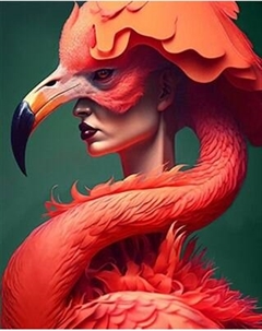 Картина по номерам Молли Фламинго боди арт 40x50 / HR0611 Molli