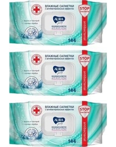 Влажные салфетки Aura Family для всей семьи с антибактериальным эффектом