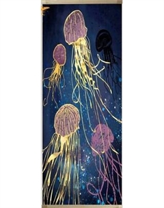 Картина по номерам Флюид Медузы в океане 35x88 / HRP0120